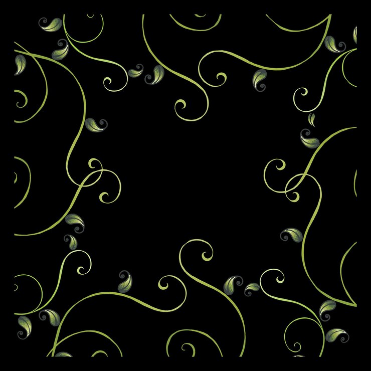 PSD a black background with a frame that says green scarf pattern