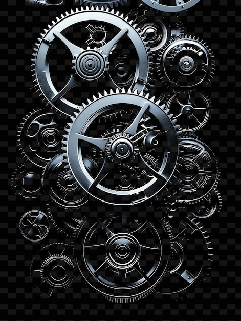 PSD a black background with gears and gears that say gears