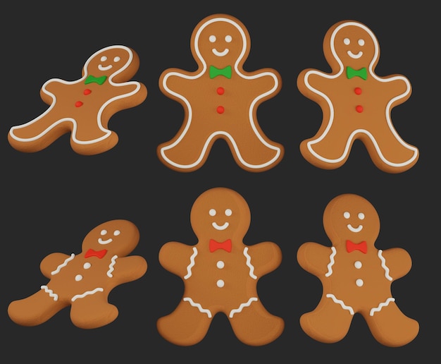 a black background with gingerbread men and a starfish