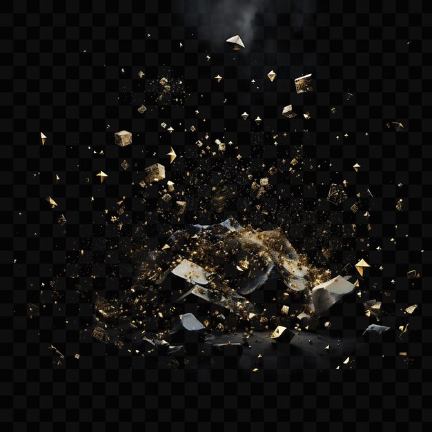 PSD a black background with a gold object in the middle and the word smoke