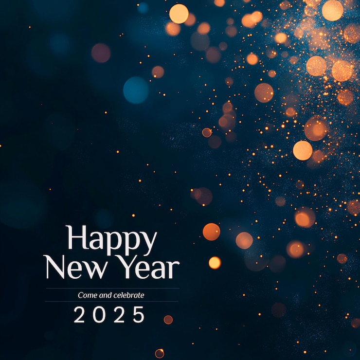 PSD a black background with happy new year 2025 silvester background banner panorama long sparklers