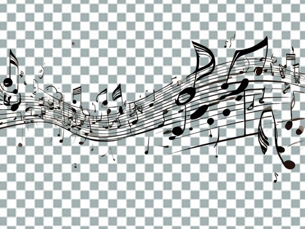 PSD black background with musical notes