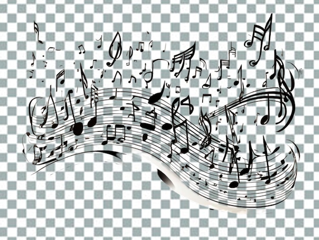 PSD black background with musical notes