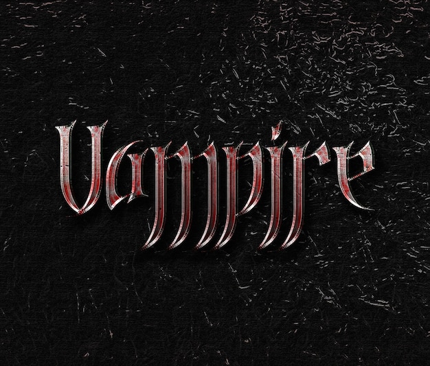 PSD a black background with the word vampire written in red.