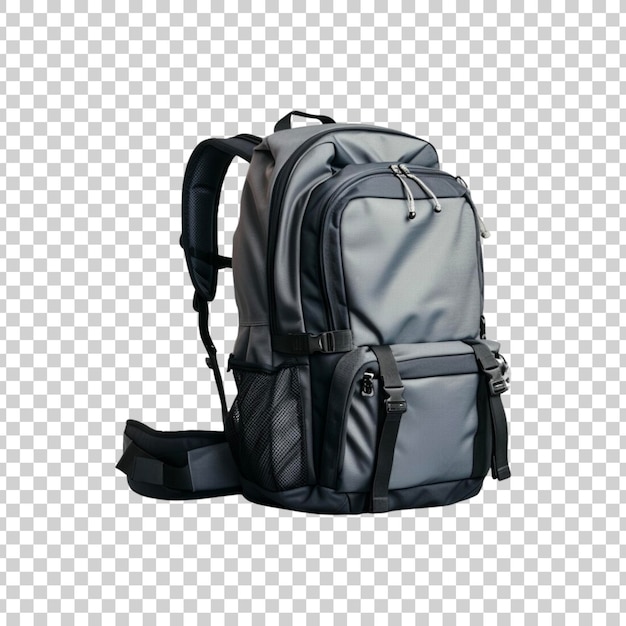 PSD black backpack isolated on a transparent background