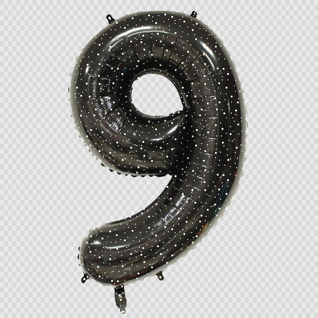 PSD black balloon numbers luxury black balloon collection