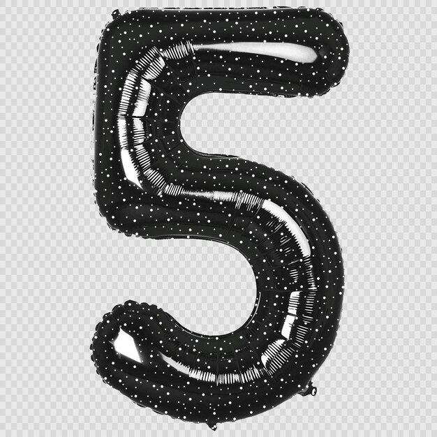 PSD black balloon numbers luxury black balloon collection