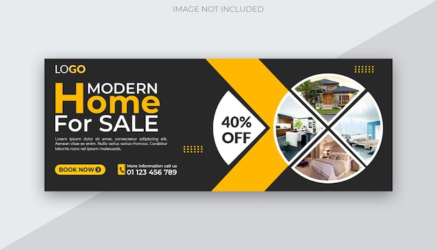 PSD a black banner for a modern home sale.