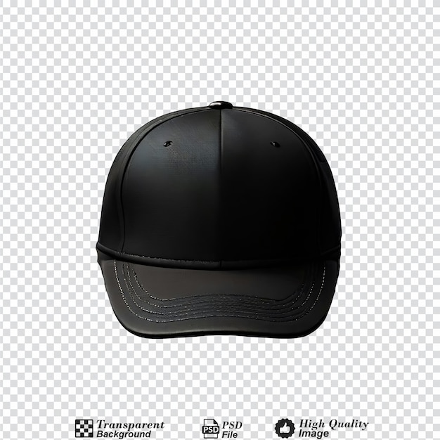 PSD black baseball cap mockup templateisolated on transparent background