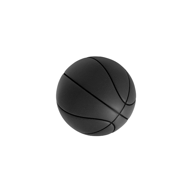 PSD black basketball ball isolated transparent background