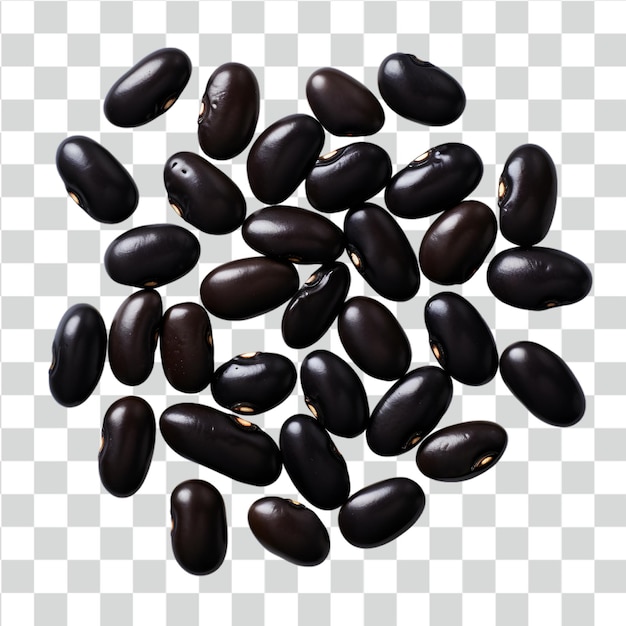 PSD black bean isolate on transparent background