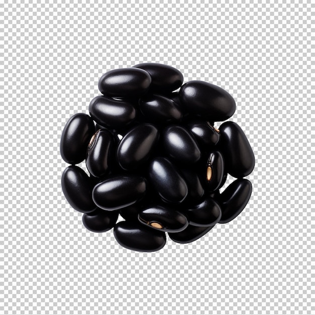 PSD a black bean isolated on transparent background