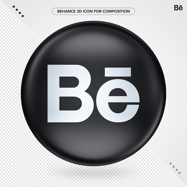 Black Behance Ellipse isolated in 3d rendering