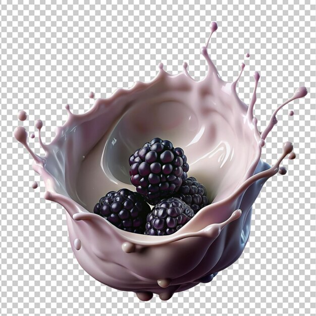 PSD black berries milk splash