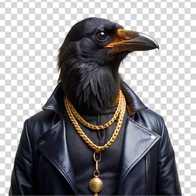 PSD a black bird with a gold key on it