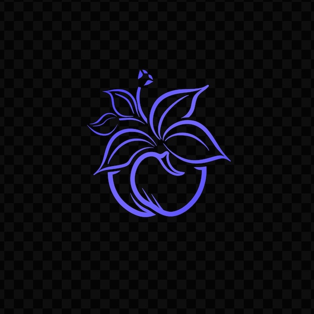 PSD a black and blue apple with a leaf on it