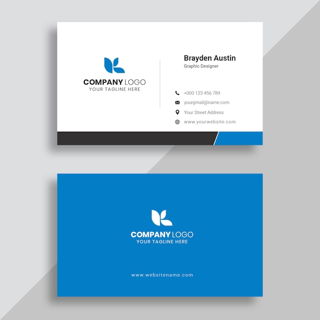 Black and Blue Business Card Template