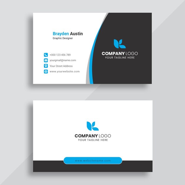 Black and Blue Business Card Template