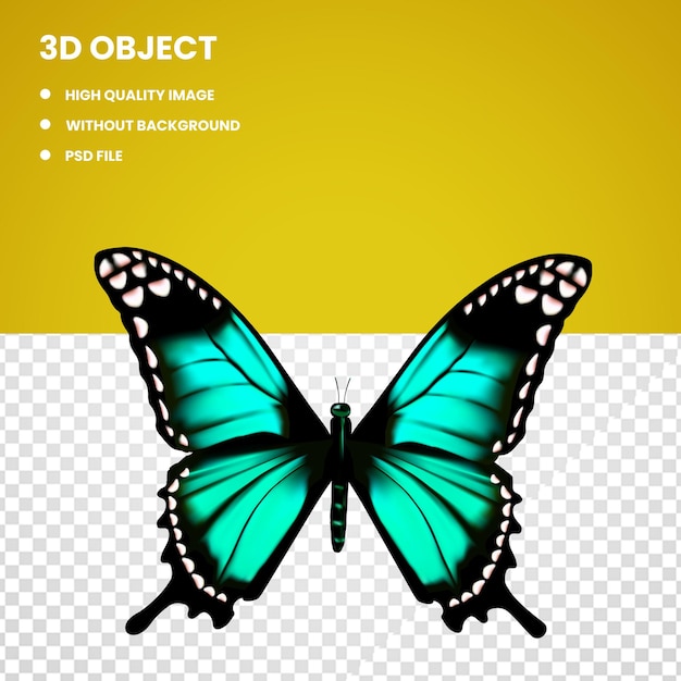 PSD black and blue butterfly