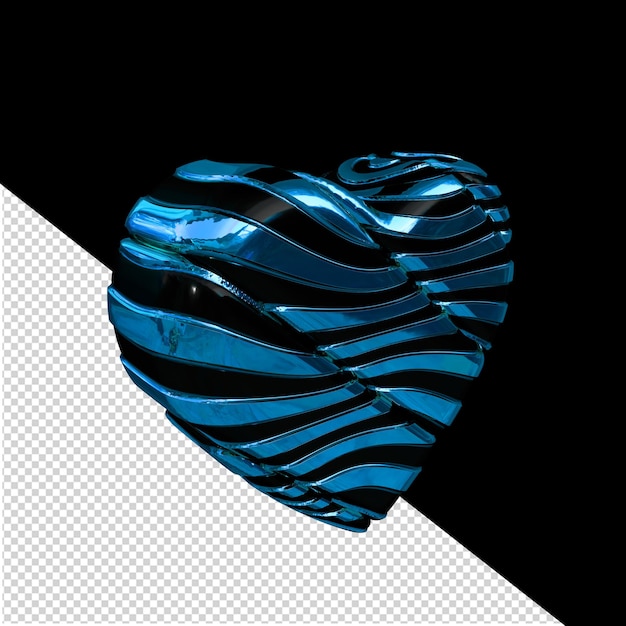 Black and blue heart