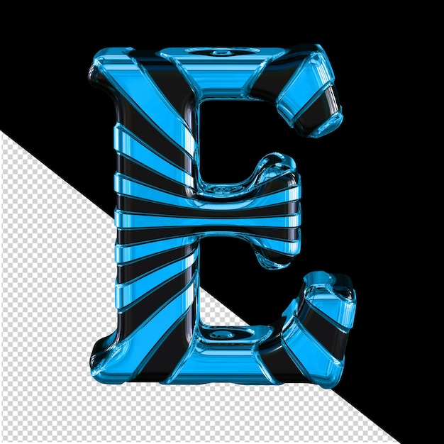 Black and blue symbol letter e