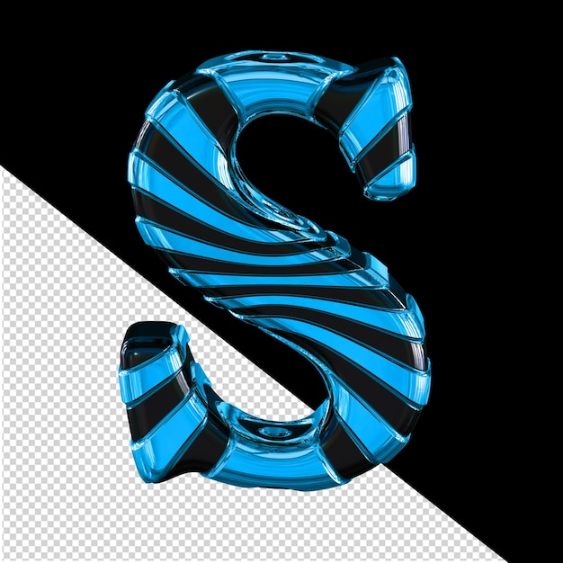 PSD black and blue symbol letter s