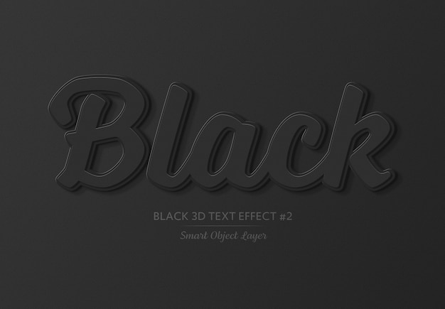 Black bold 3d text effect