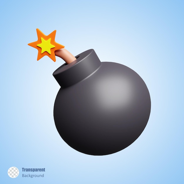 Black bomb in 3d render design