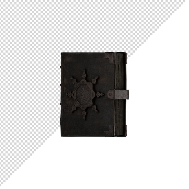 PSD a black book with the logo fire on it