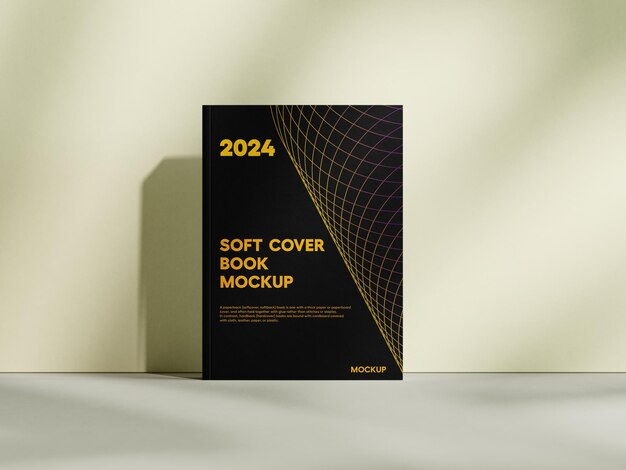 a black book with yellow text mockup