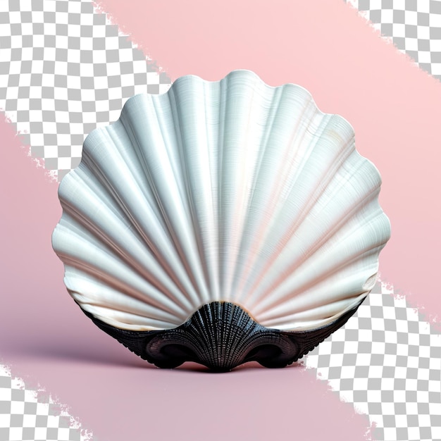 PSD a black bordered seashell set against a transparent background