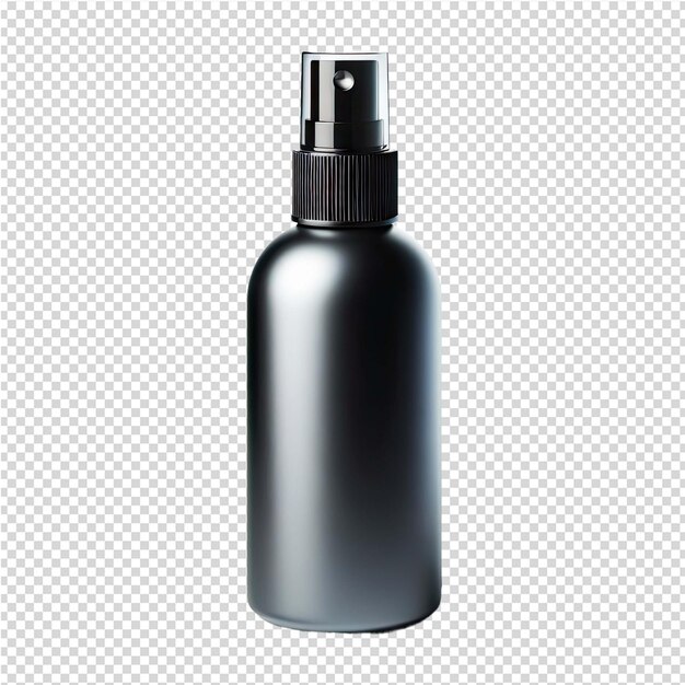 PSD a black bottle of black liquid with a silver screwdrive on it