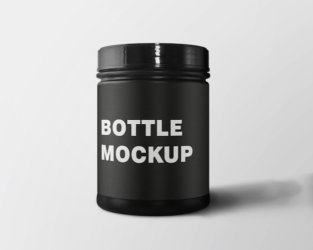 A black bottle mockup can with the word bottle mock on it mockup psd