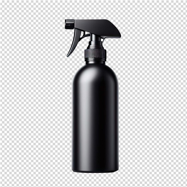 Una bottiglia nera di spray con un tappo nero