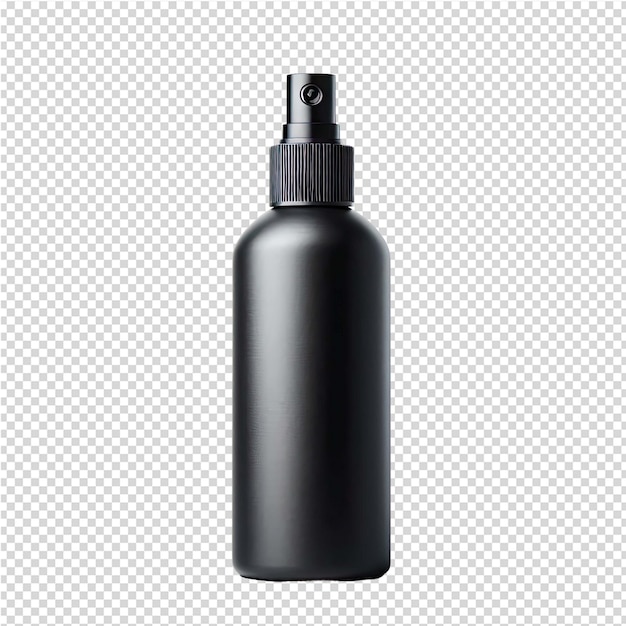 PSD a black bottle with a black cap is shown on a transparent background