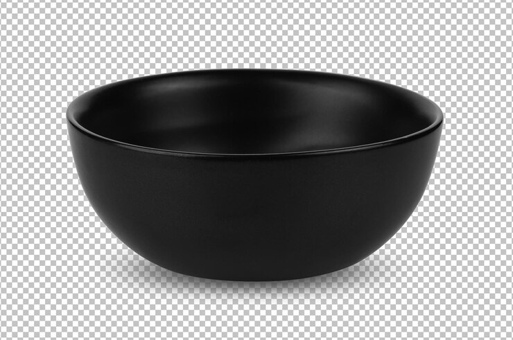 PSD black bowl isolated on alpha layer