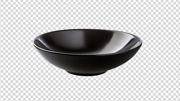 PSD black bowl isolated on transparent background