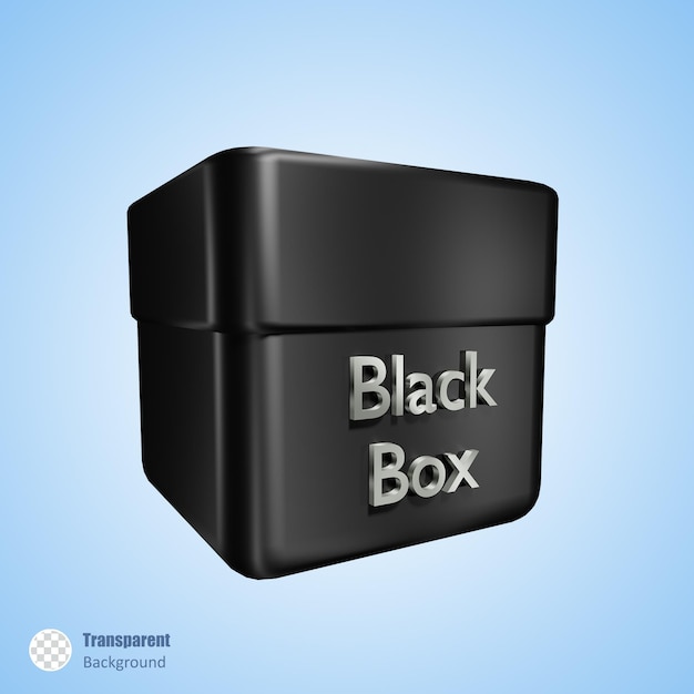 Black box in 3d render design