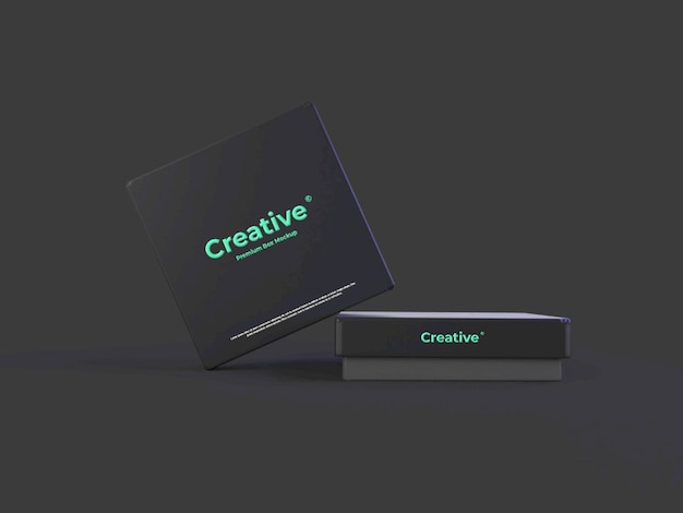 Black Box Mockup Elegancki Neonowy Efekt