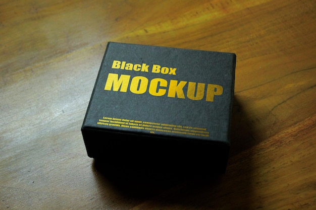 Black box mockup realistische ontwerpsjabloon voor productpresentatie