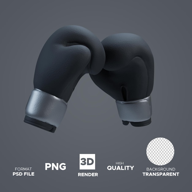 PSD a black boxing gloves with the words png png format on the bottom.