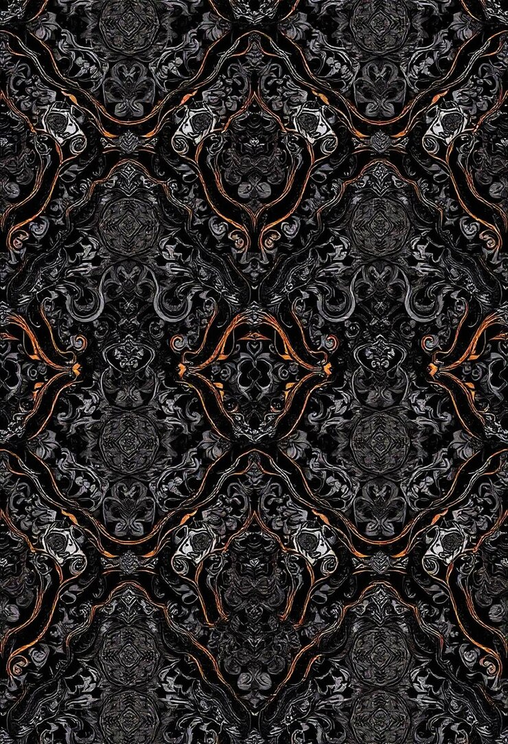 PSD a black and brown floral wallpaper with a floral pattern