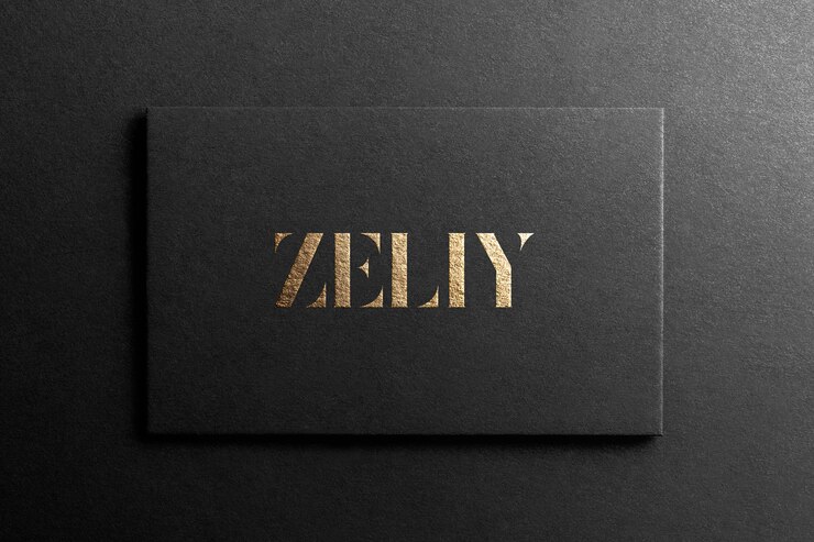 PSD black business card logo mockup