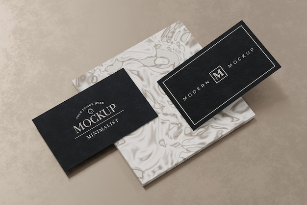 Design mockup biglietto da visita nero in rendering 3d