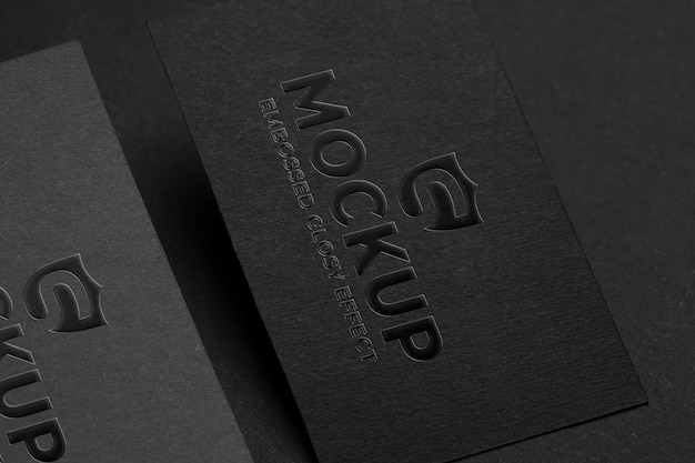 PSD black business card mockup design