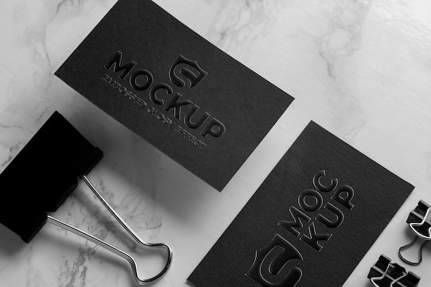 Black business card mockup design