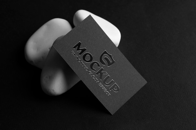 Black business card mockup design