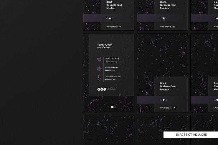 PSD black business card mockup