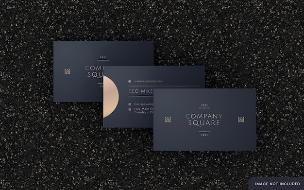 PSD black business card mockup