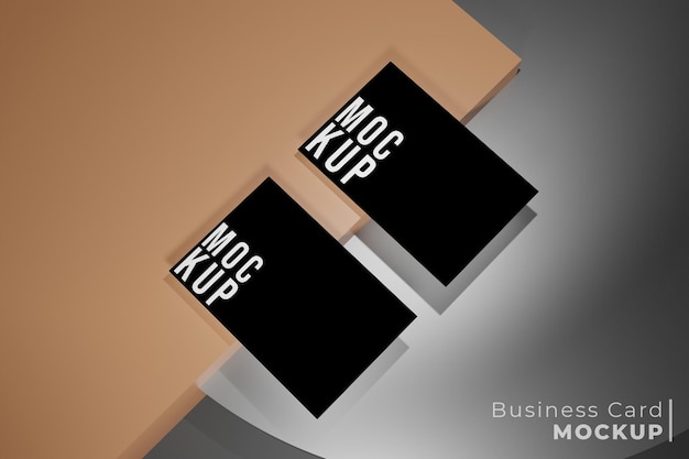 PSD black business card mockup